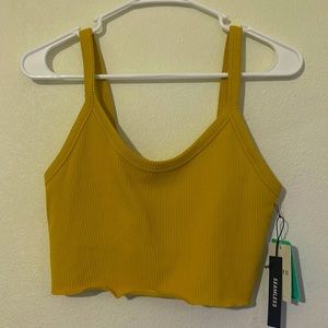 has double material on the inside. mustard color